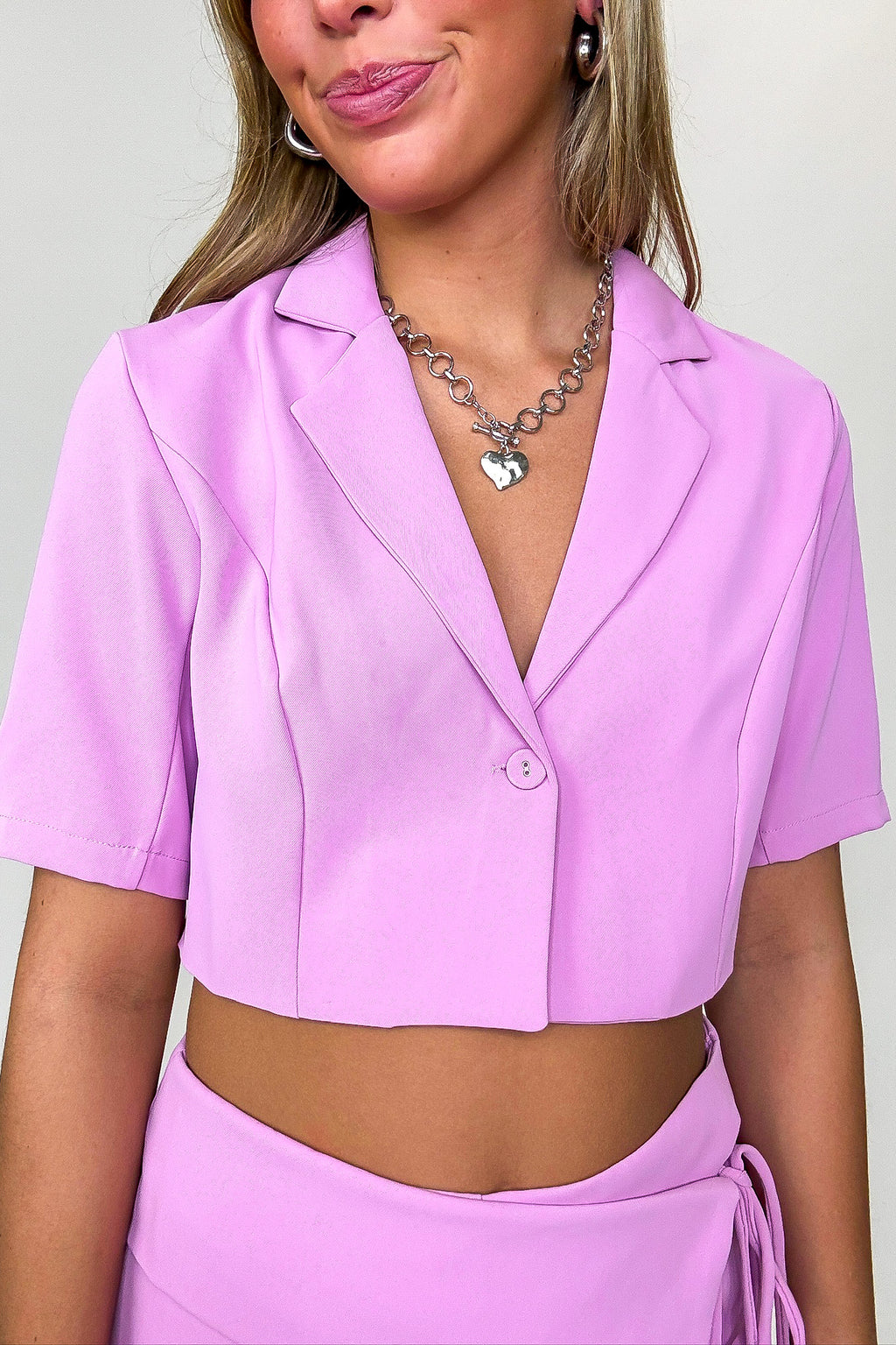 Miss Punctuality Short Sleeve Collar Button Top - Madison and Mallory
