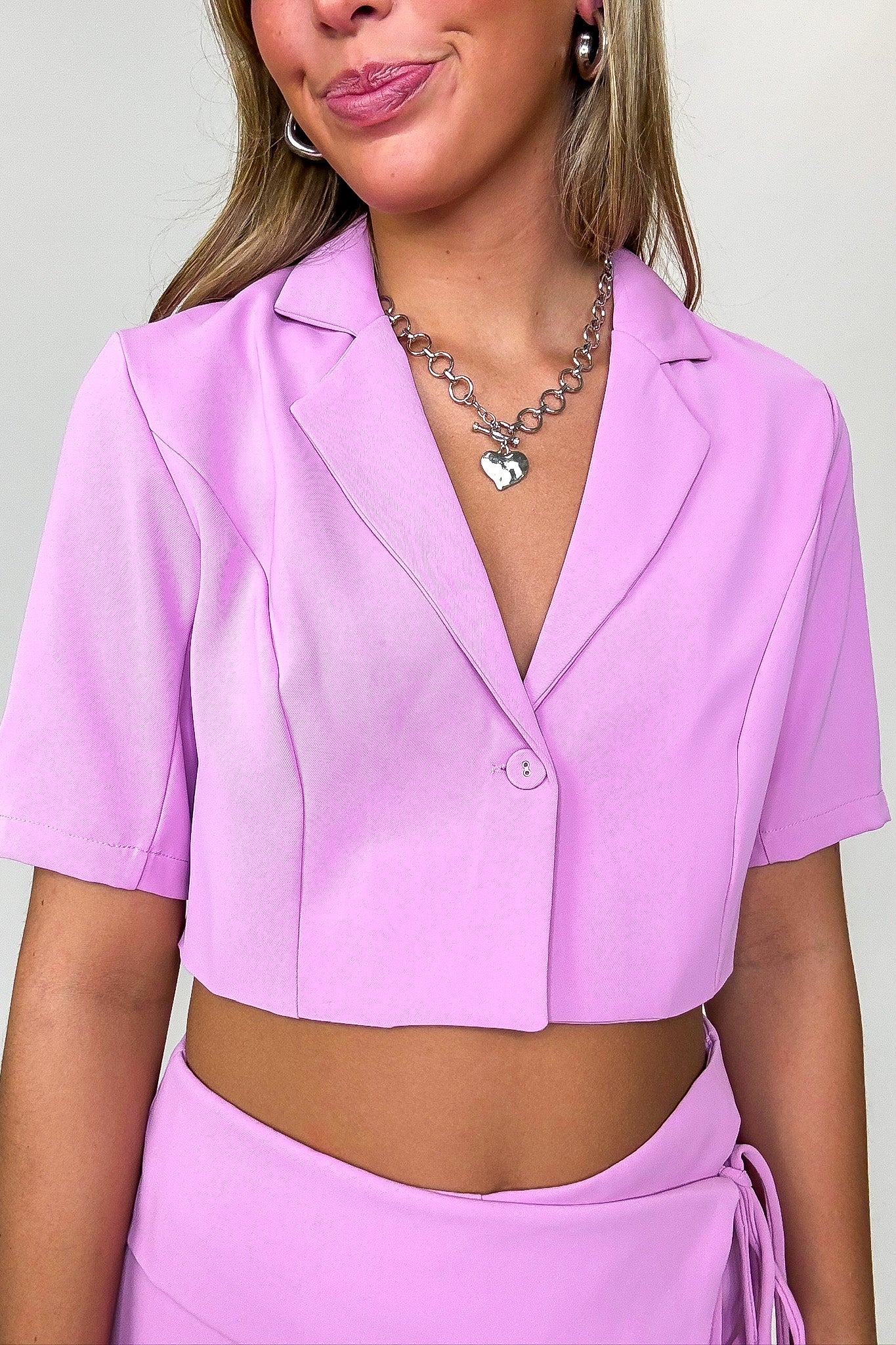 Miss Punctuality Short Sleeve Collar Button Top - Madison and Mallory