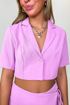 Miss Punctuality Short Sleeve Collar Button Top - Madison and Mallory