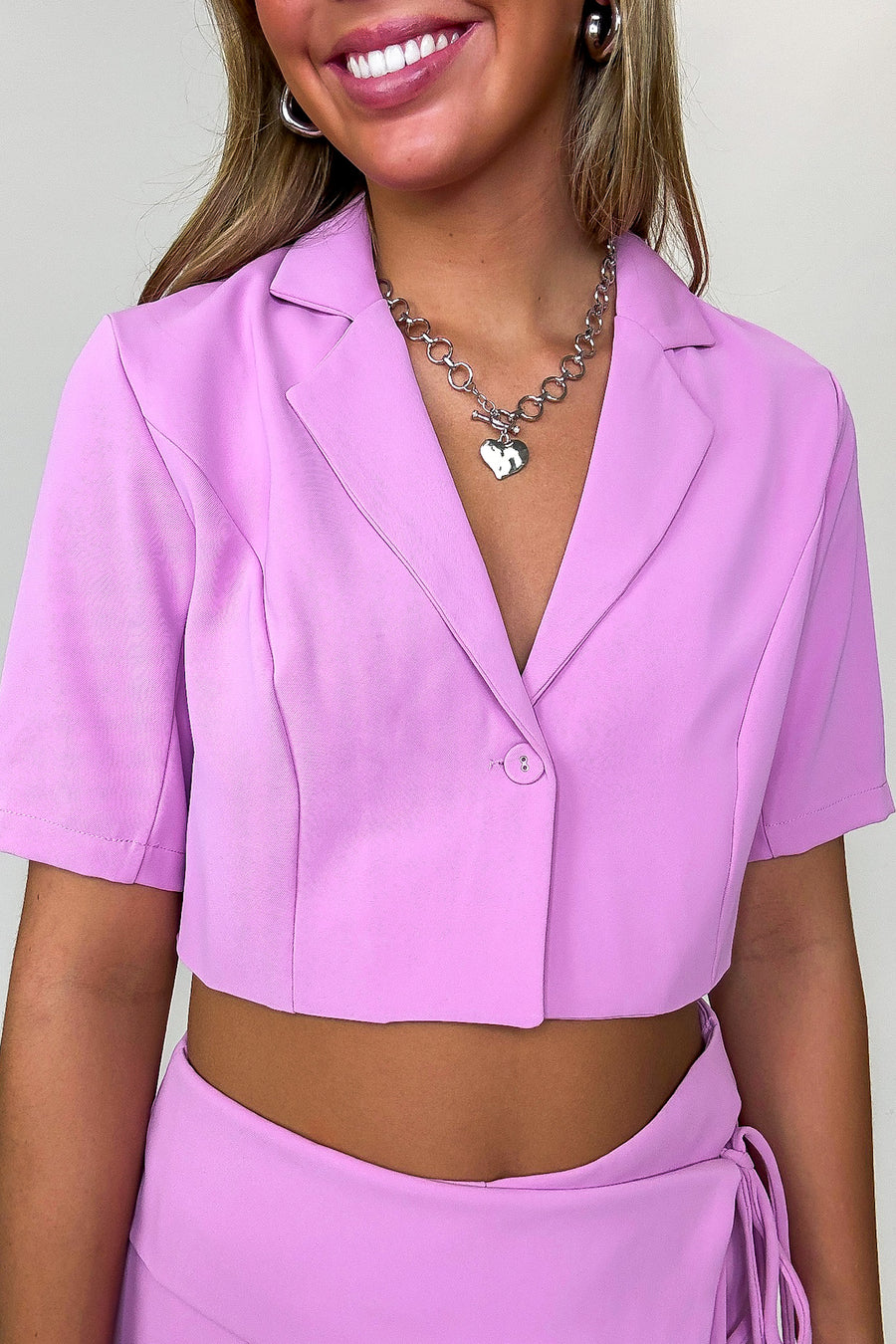 Miss Punctuality Short Sleeve Collar Button Top - Madison and Mallory