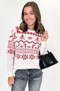 S / White/Red Mistletoe Moments Raglan Sleeve Sweater - FINAL SALE - Madison and Mallory