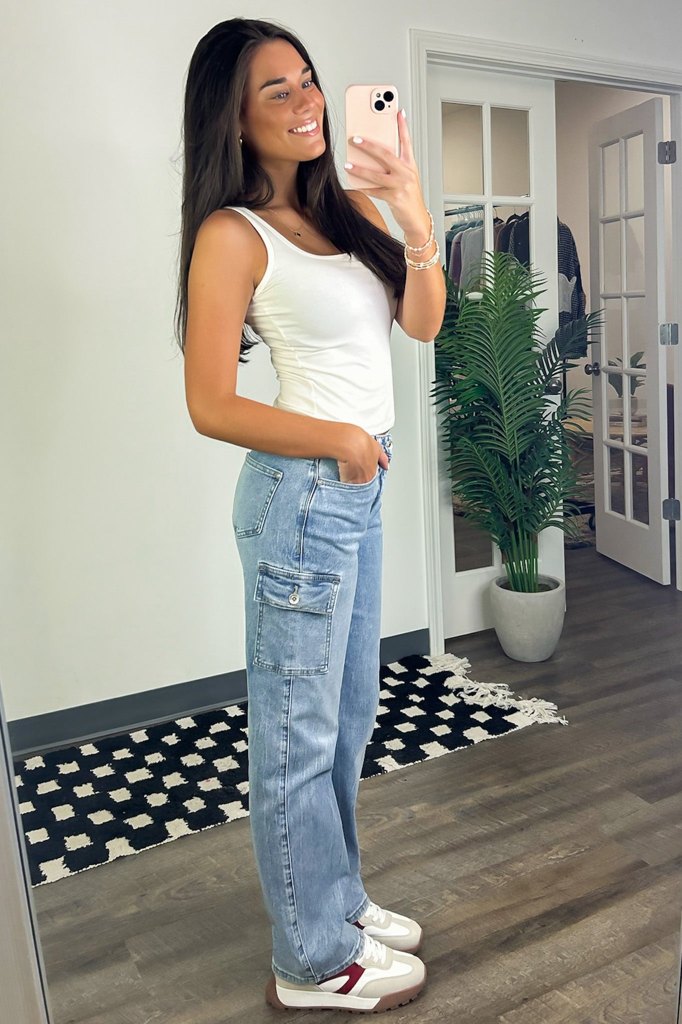 Miya High Rise Cargo Dad Jeans - FINAL SALE - Madison and Mallory