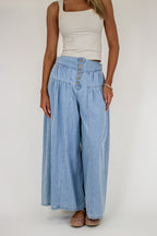 Mode Flow Button Fly Slouchy Culottes - Madison and Mallory