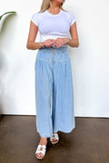 1 / Light Mode Flow Button Fly Slouchy Culottes - Madison and Mallory