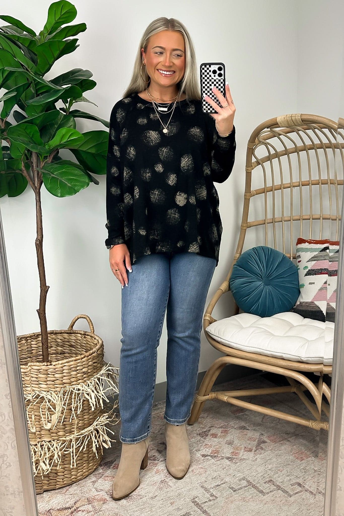  Modern Attraction Geo Print Relaxed Top - FINAL SALE - Madison and Mallory