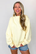 Butter / S Modern Ease Mock Neck Pullover - Madison and Mallory