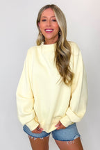 Butter / S Modern Ease Mock Neck Pullover - Madison and Mallory