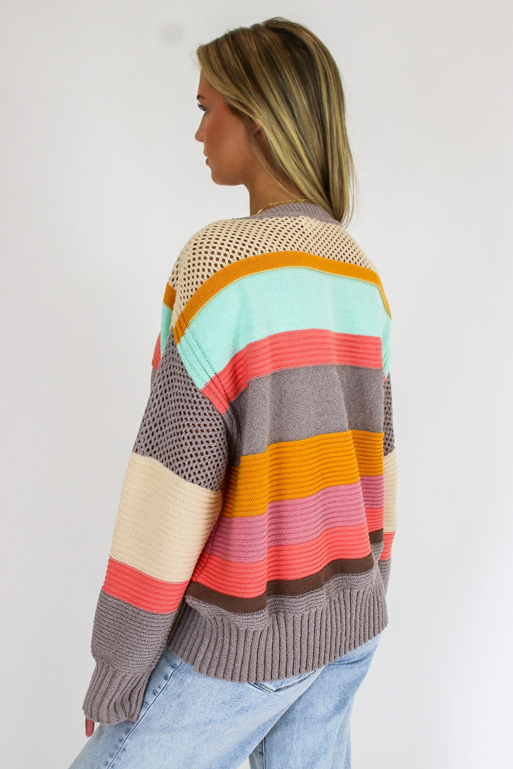 Mood Boost Color Block Striped Sweater - Madison and Mallory