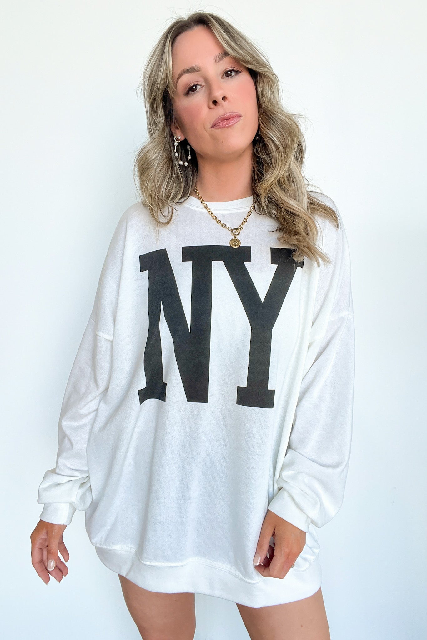  NY Oversized Graphic Sweatshirt - FINAL SALE - Madison and Mallory