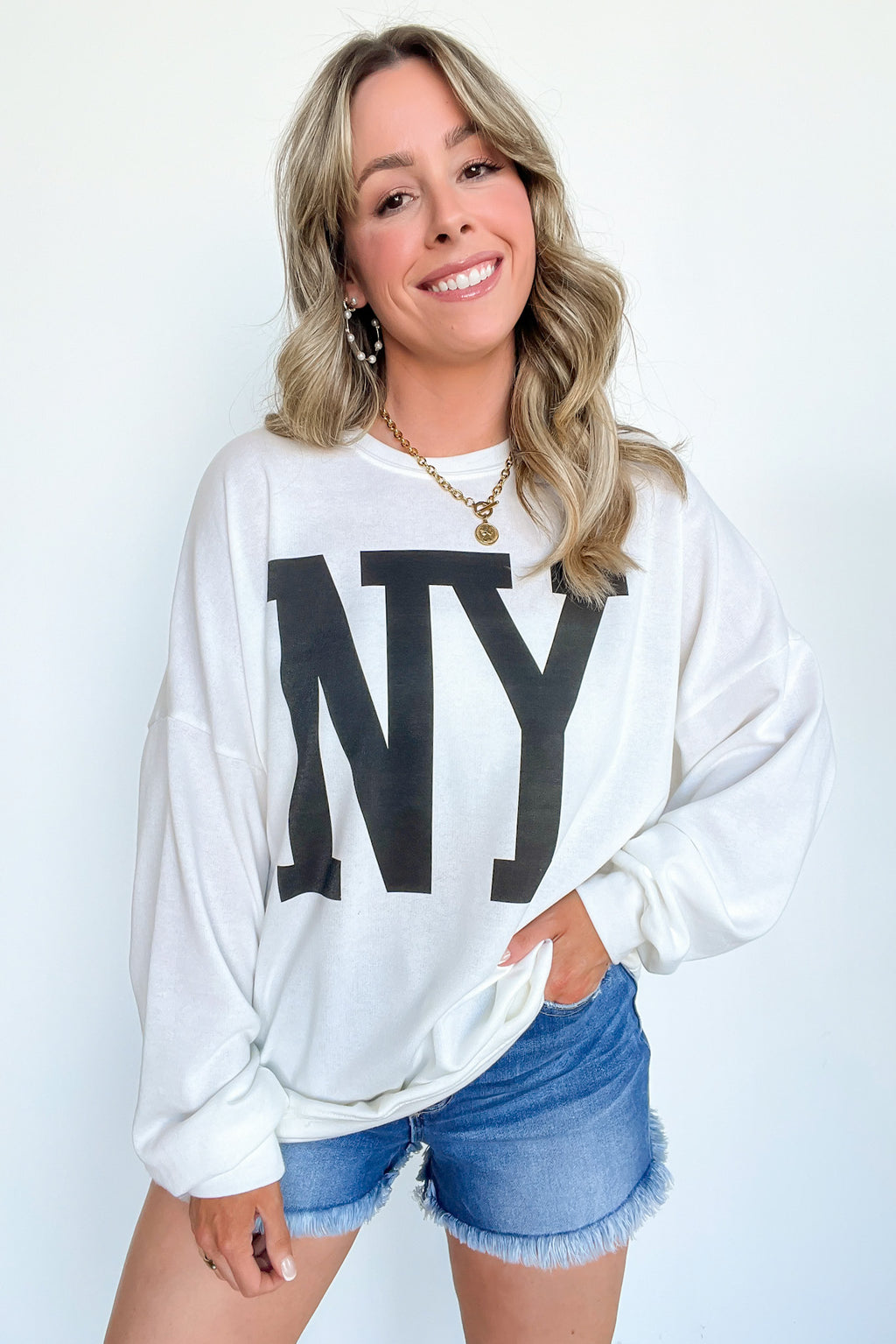 NY Oversized Graphic Sweatshirt - FINAL SALE - Madison and Mallory