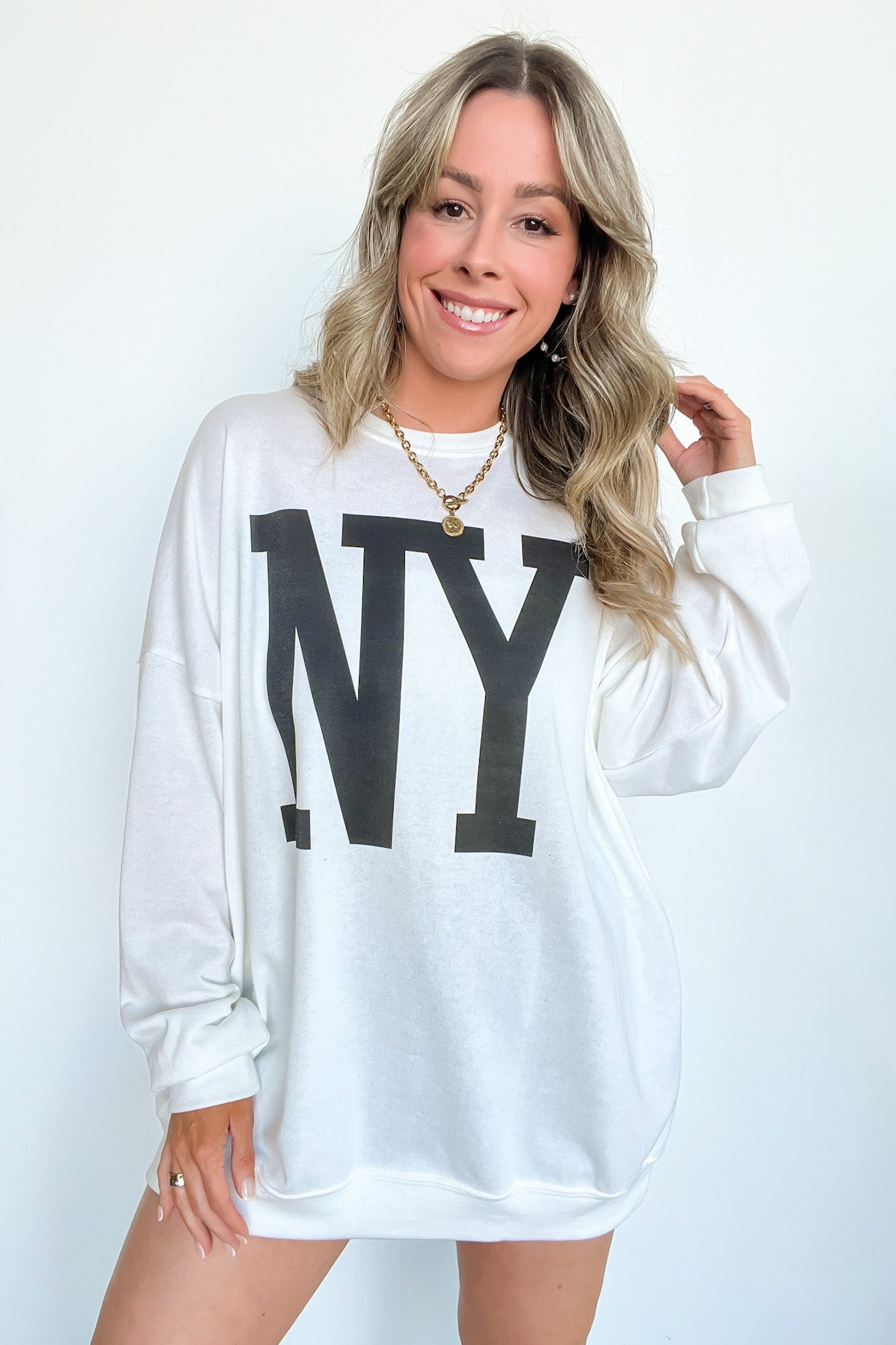  NY Oversized Graphic Sweatshirt - FINAL SALE - Madison and Mallory