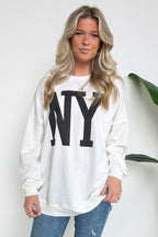  NY Oversized Graphic Sweatshirt - FINAL SALE - Madison and Mallory