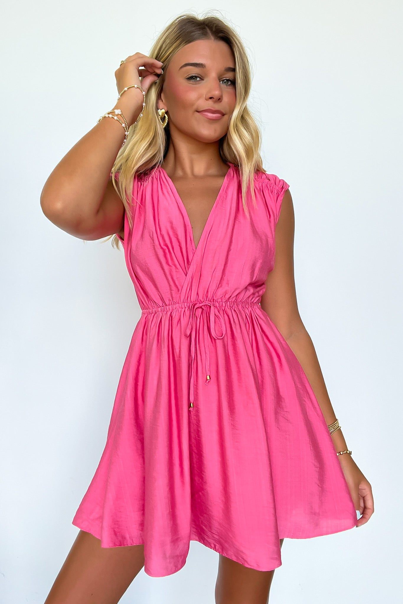  Nadia Ruched Wrap Dress - Madison and Mallory