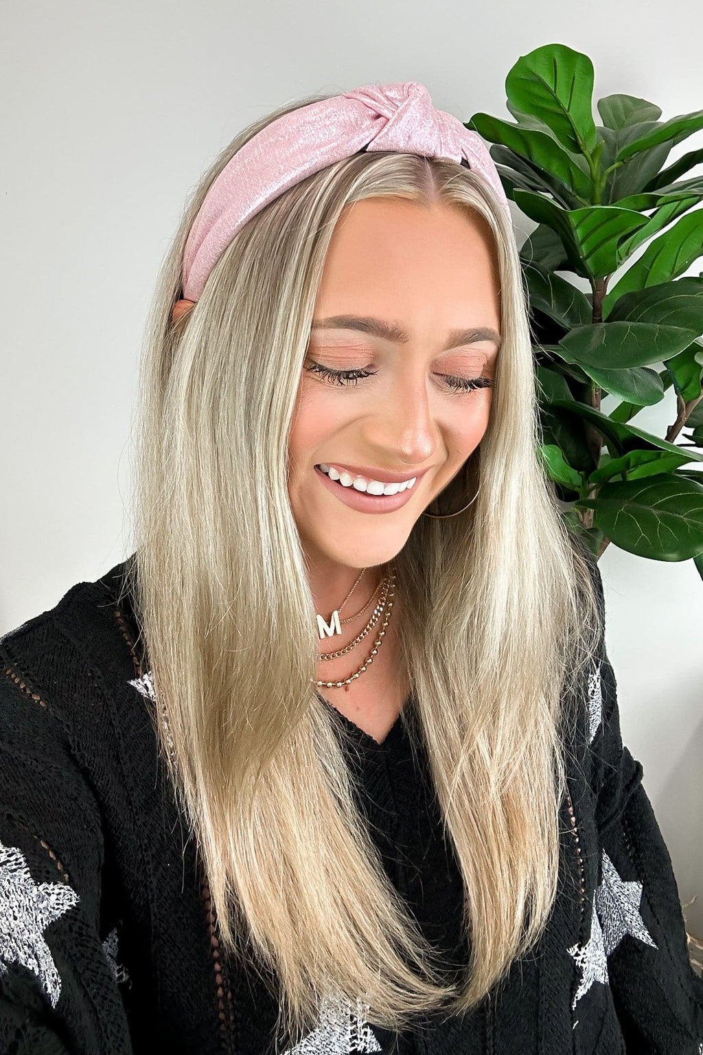 Pink Nalani Metallic Knotted Headband - FINAL SALE - Madison and Mallory