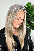 Gray Nalani Metallic Knotted Headband - FINAL SALE - Madison and Mallory