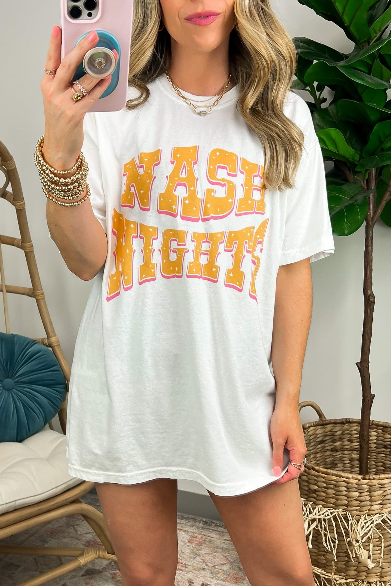  Nash Nights Oversized Graphic Tee - FINAL SALE - Madison and Mallory