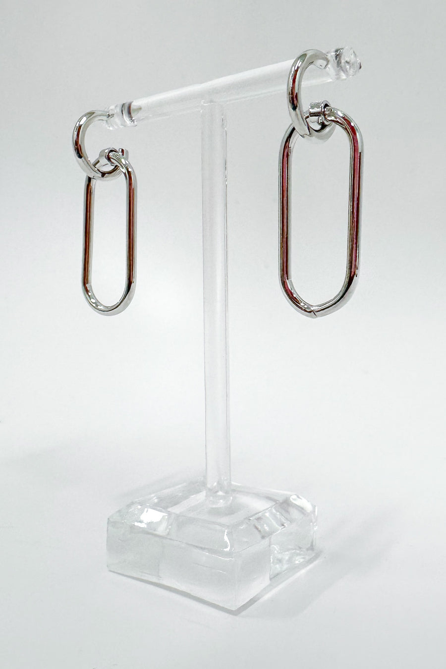 Silver Naturally Aesthetic Link Hoop Earrings - Madison and Mallory