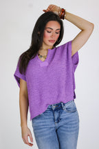 Necessary Charm V-Neck Side Slit Knit Top - Madison and Mallory