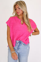 Necessary Charm V-Neck Side Slit Knit Top - Madison and Mallory