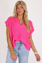Necessary Charm V-Neck Side Slit Knit Top - Madison and Mallory