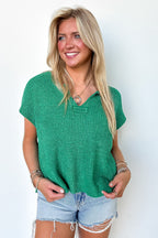 Necessary Charm V-Neck Side Slit Knit Top - BACK IN STOCK - Madison and Mallory