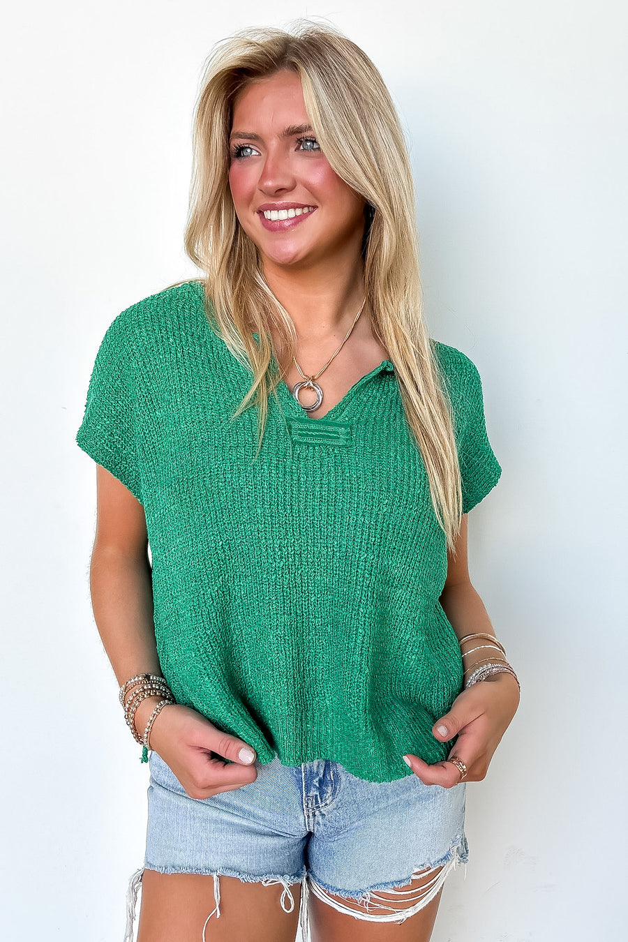Necessary Charm V-Neck Side Slit Knit Top - BACK IN STOCK - Madison and Mallory