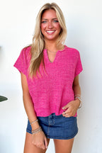 Necessary Charm V-Neck Side Slit Knit Top - BACK IN STOCK - Madison and Mallory