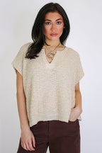 Necessary Charm V-Neck Side Slit Knit Top - Madison and Mallory
