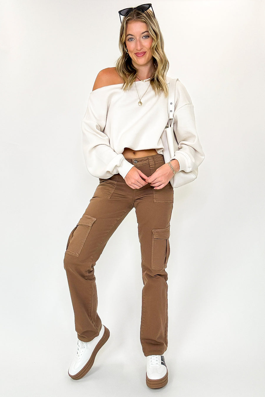 Neutral Ground Straight Cargo Pants - Madison and Mallory