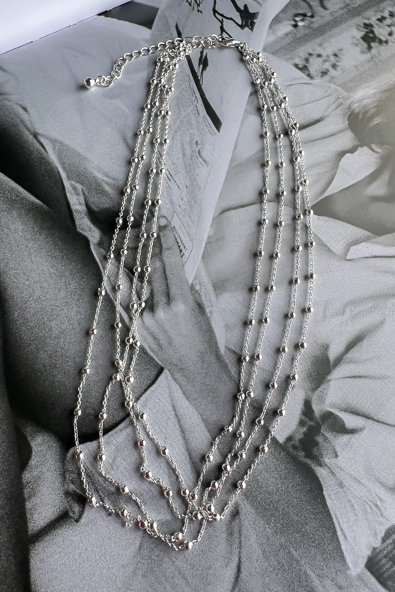 Silver New Glam Layered Chain Necklace - Madison and Mallory
