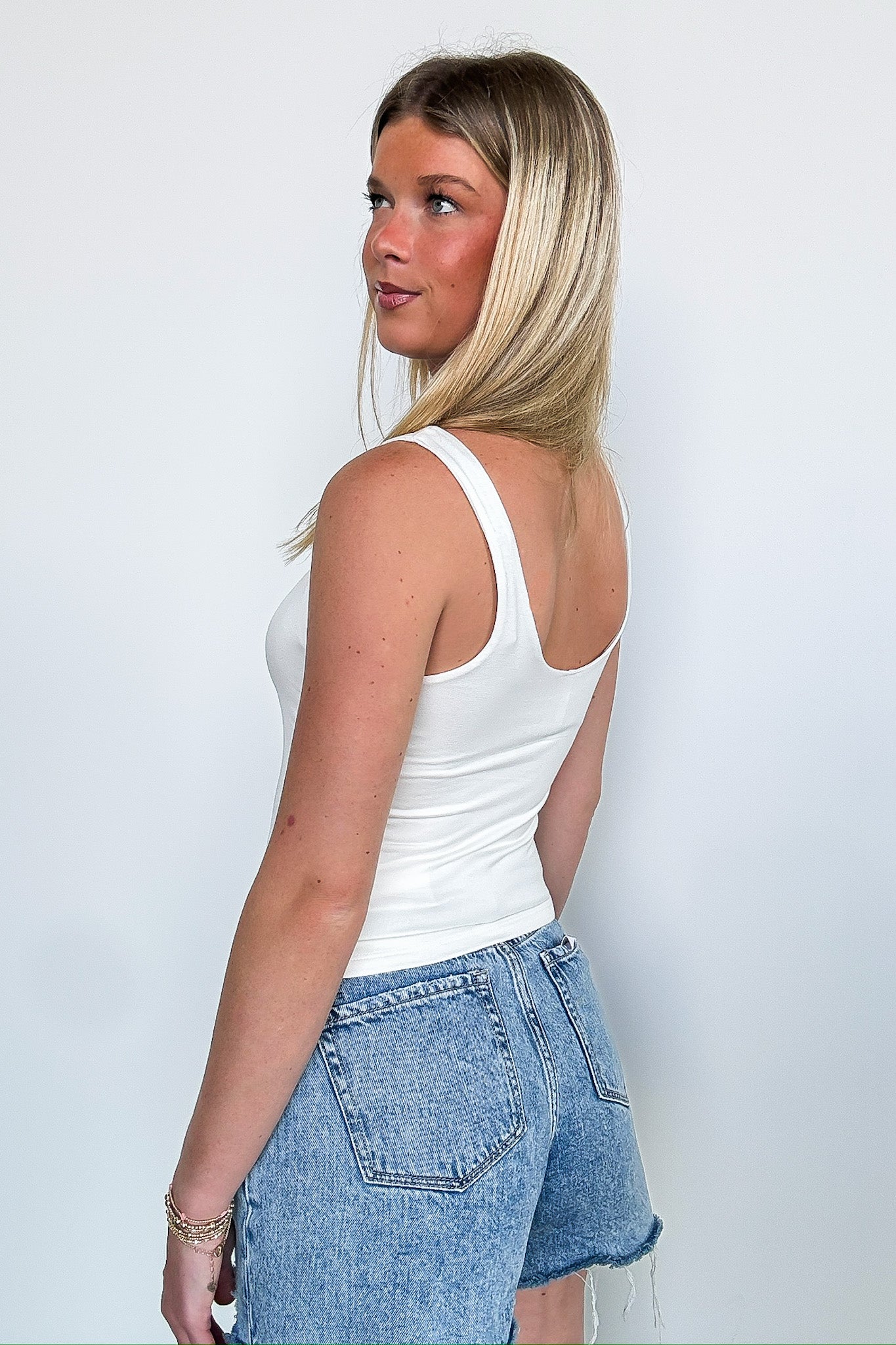 Nicola Double Layer Round Neck Tank Top - Madison and Mallory