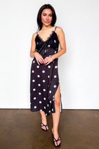 Noir Dots Lace Slip Dress - Madison and Mallory