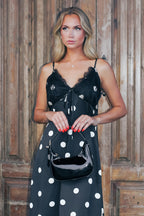 Noir Dots Lace Slip Dress - Madison and Mallory