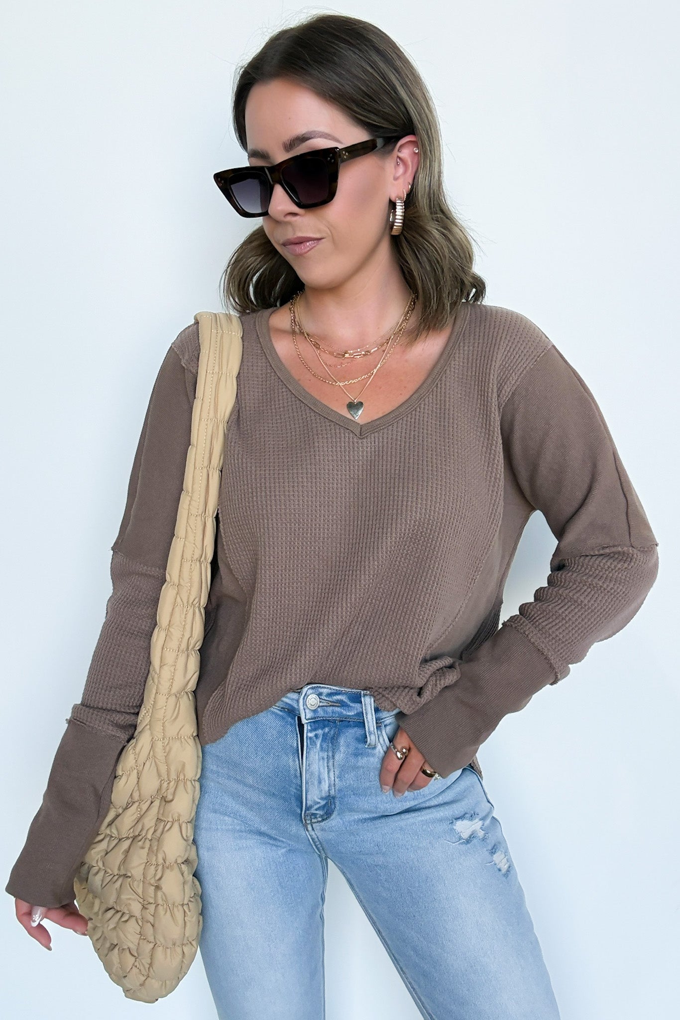 Mocha / S Nolah Relaxed Fit Top - Madison and Mallory