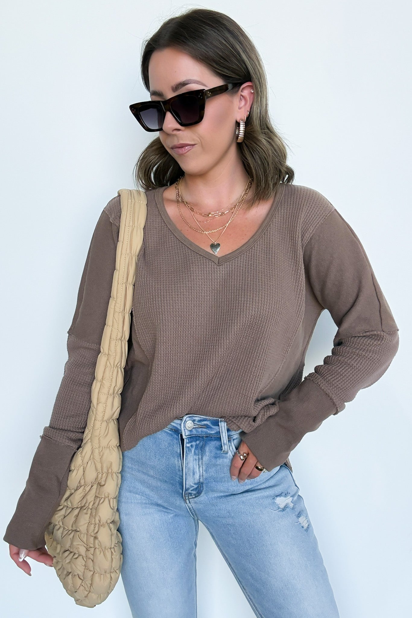 Mocha / S Nolah Relaxed Fit Top - FINAL SALE - Madison and Mallory