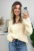 Cream / S Notable Sensation Crochet Trim Sweater - FINAL SALE - Madison and Mallory