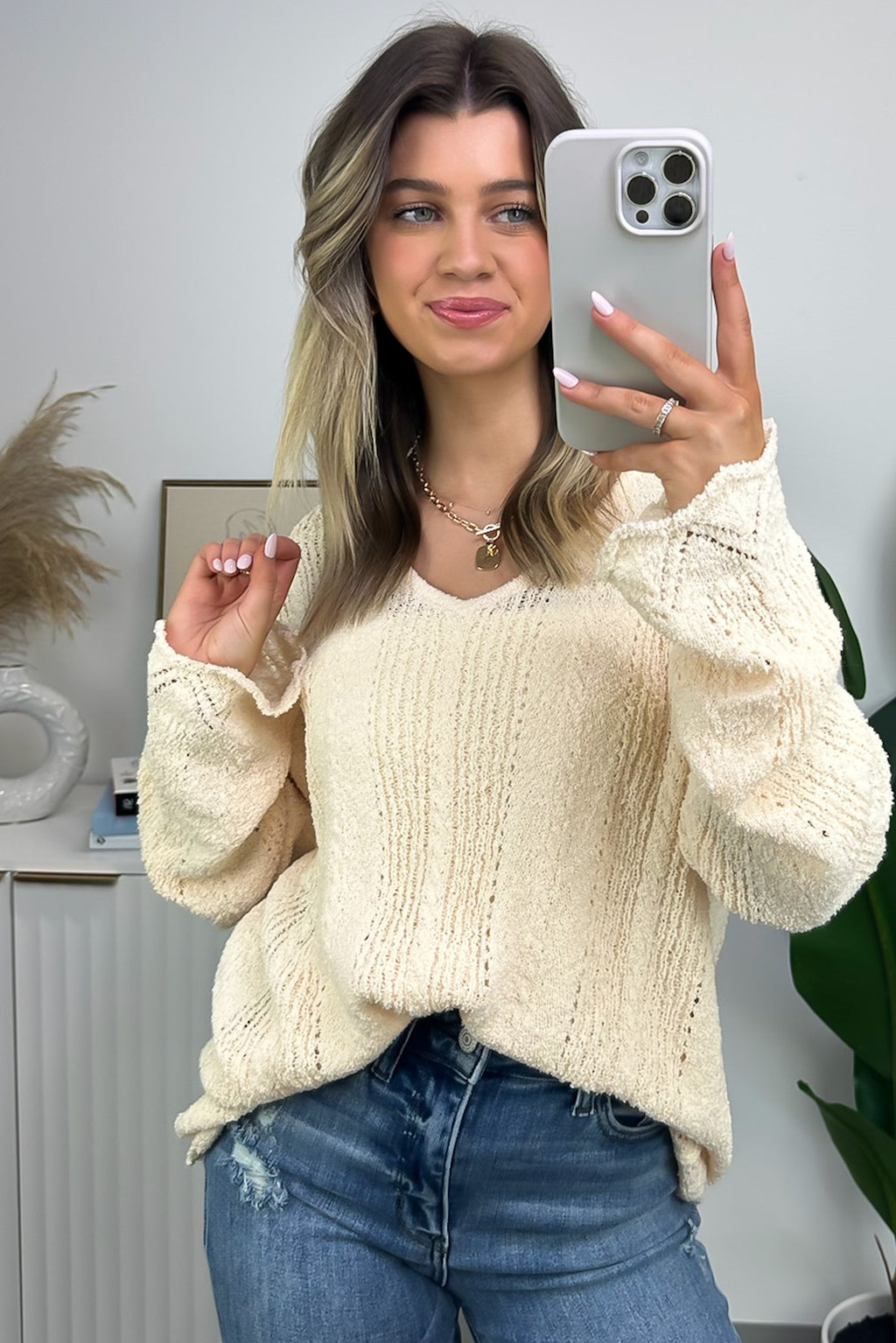  Notable Sensation Crochet Trim Sweater - FINAL SALE - Madison and Mallory