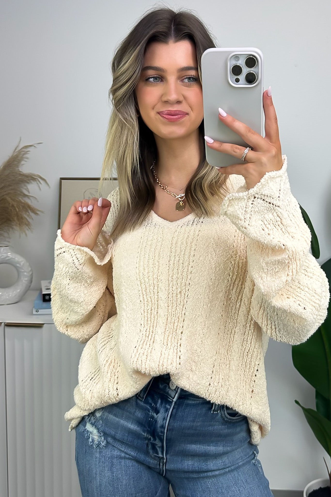  Notable Sensation Crochet Trim Sweater - FINAL SALE - Madison and Mallory