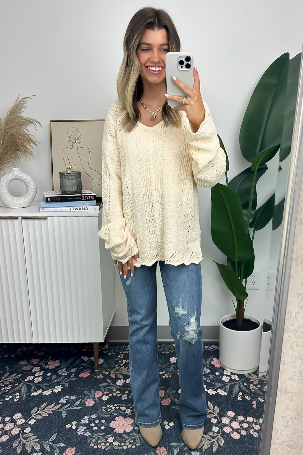  Notable Sensation Crochet Trim Sweater - FINAL SALE - Madison and Mallory