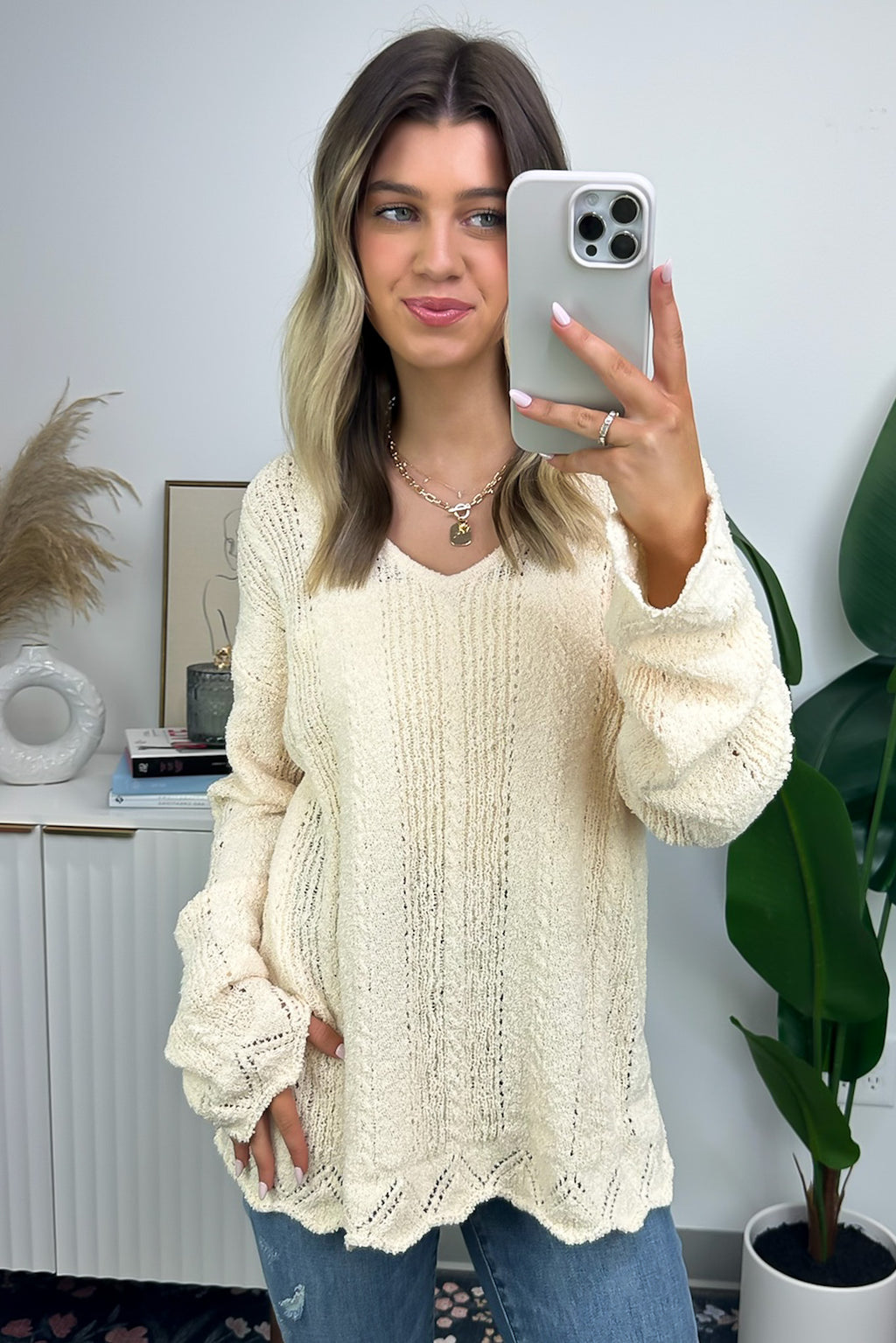  Notable Sensation Crochet Trim Sweater - FINAL SALE - Madison and Mallory