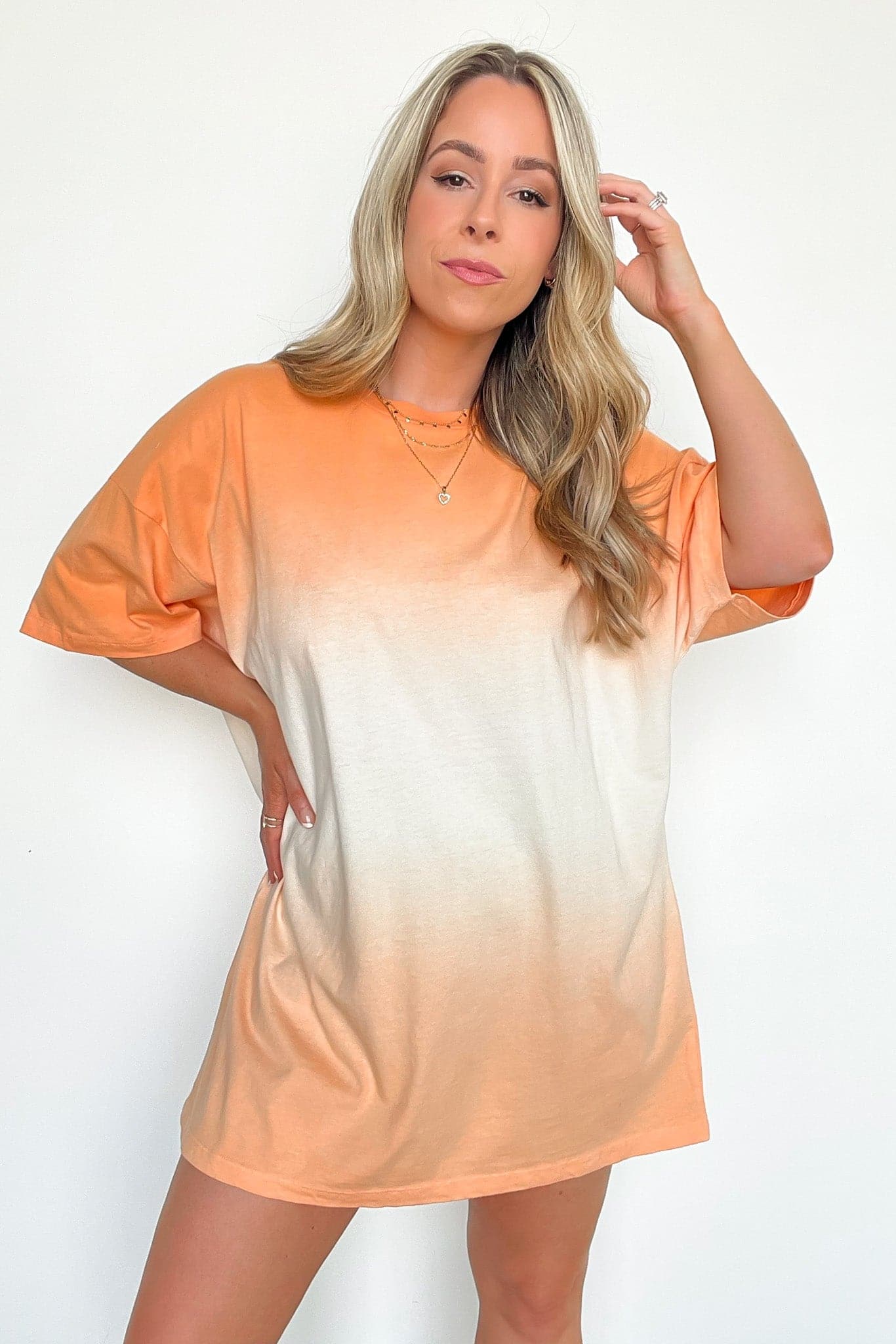 Neon Coral / S Nothing But Chill Dip Dye Oversized Top - BACK IN STOCK - Madison and Mallory