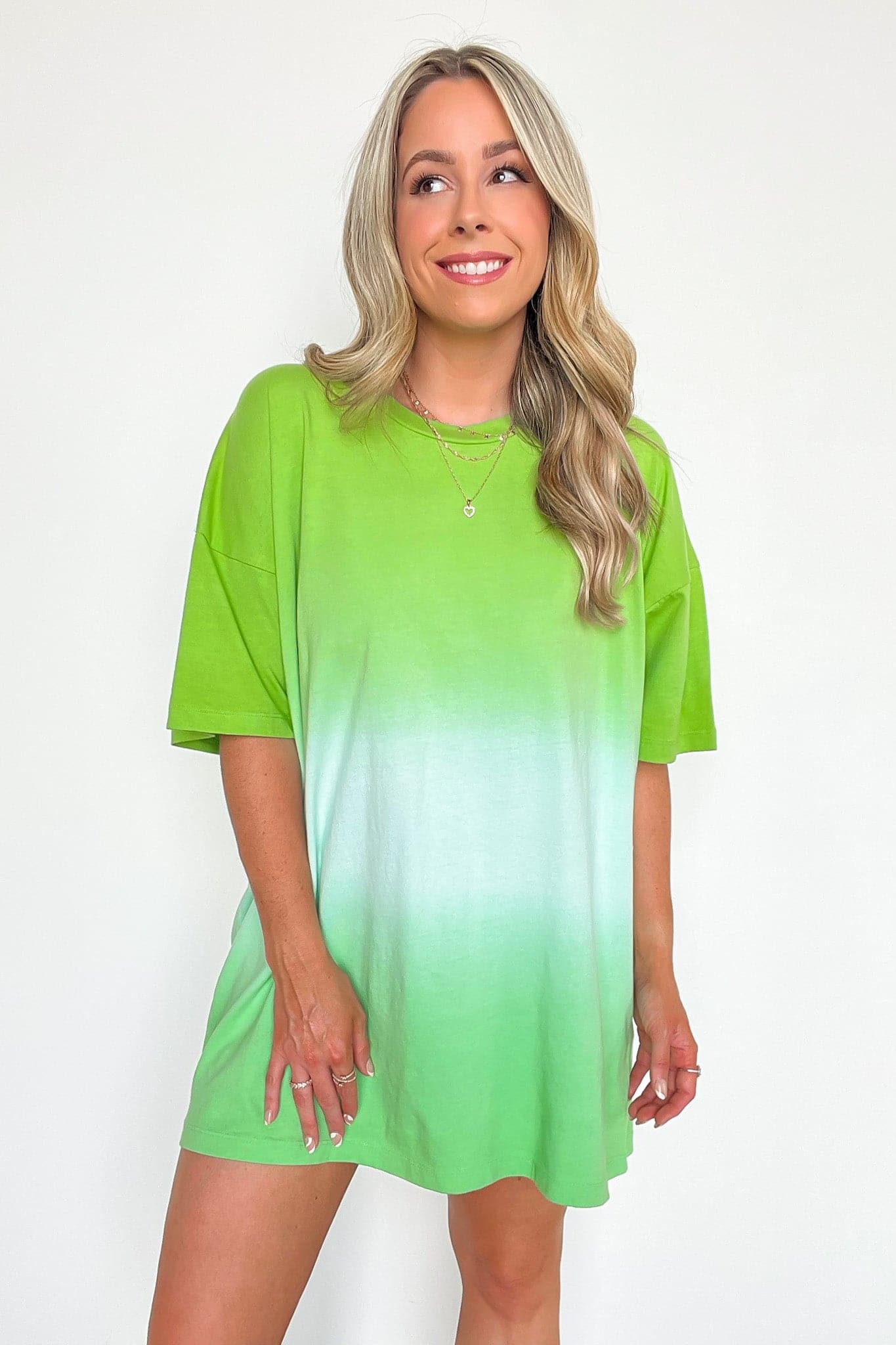 Green / S Nothing But Chill Dip Dye Oversized Top - BACK IN STOCK - Madison and Mallory