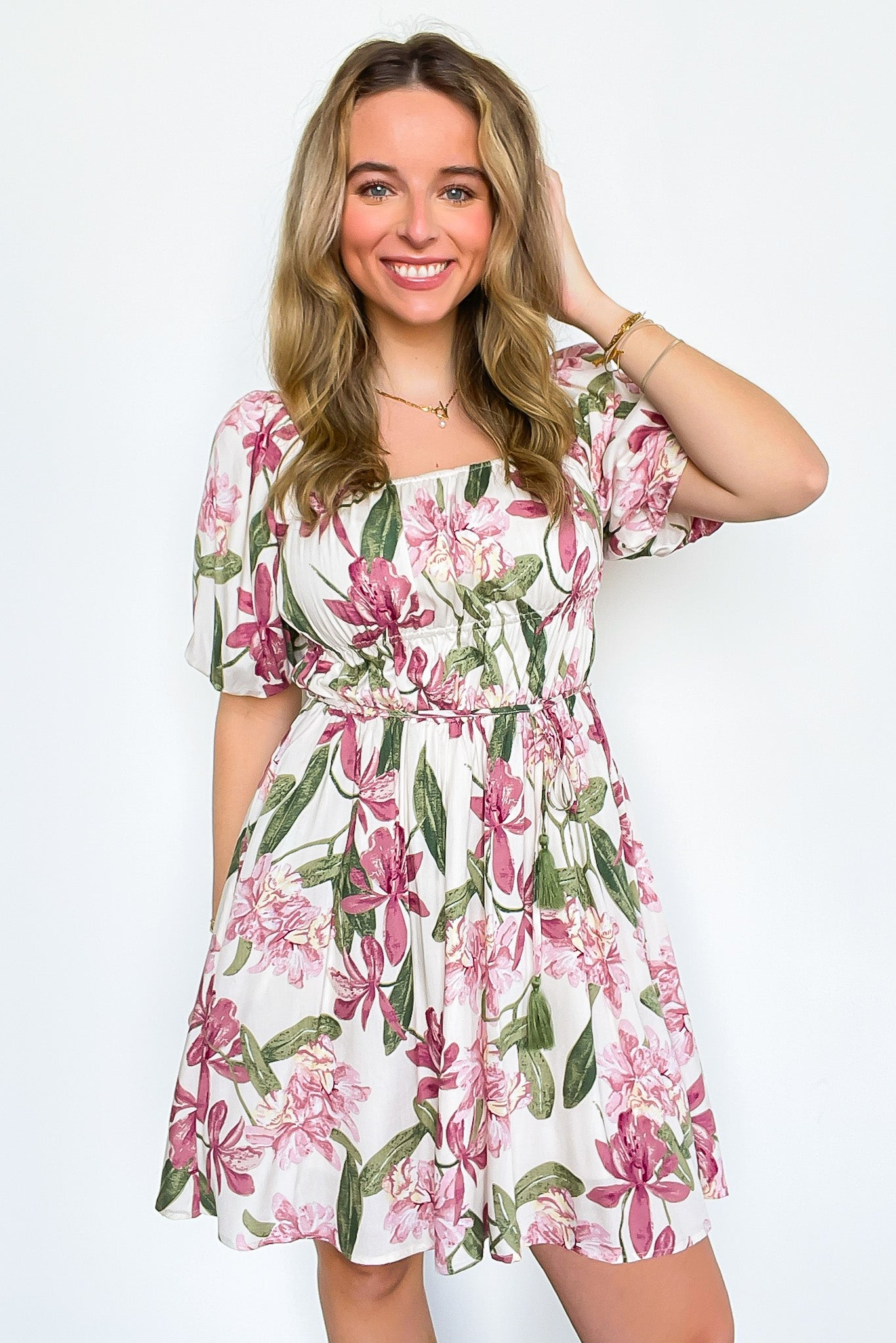 Notorious Refinement Floral Puff Sleeve Dress - Madison and Mallory
