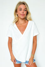 Ivory / S Novah Surplice Wrap Top - FINAL SALE - Madison and Mallory
