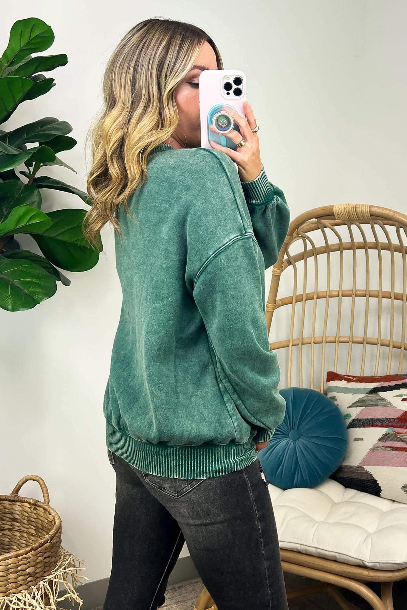  Nuvola Acid Wash Oversized Pullover - Madison and Mallory
