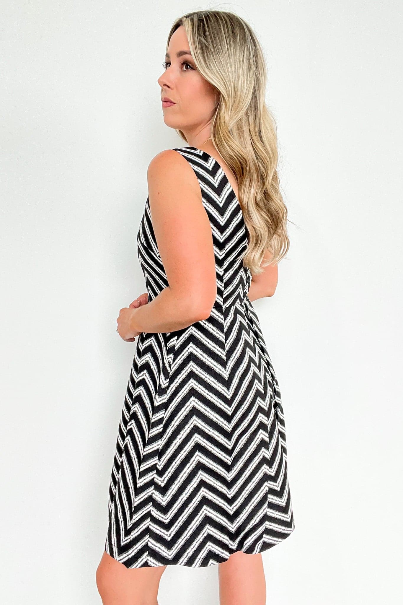  Nylie Chevron Fit and Flare Dress - Madison and Mallory