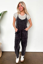 Ash Black / SM Off Grid Mineral Washed Relaxed Jumpsuit - Madison and Mallory