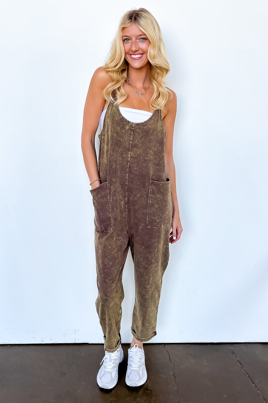 Mahogany / SM Off Grid Mineral Washed Relaxed Jumpsuit - Madison and Mallory