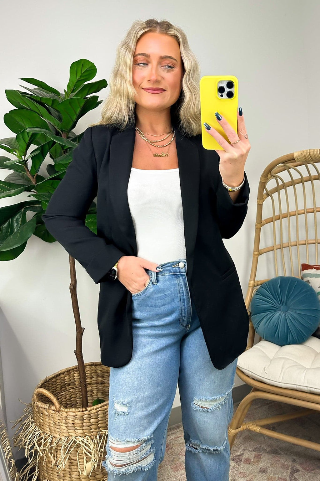 Black / S Officially Impressive Long Sleeve Classic Blazer - FINAL SALE - Madison and Mallory