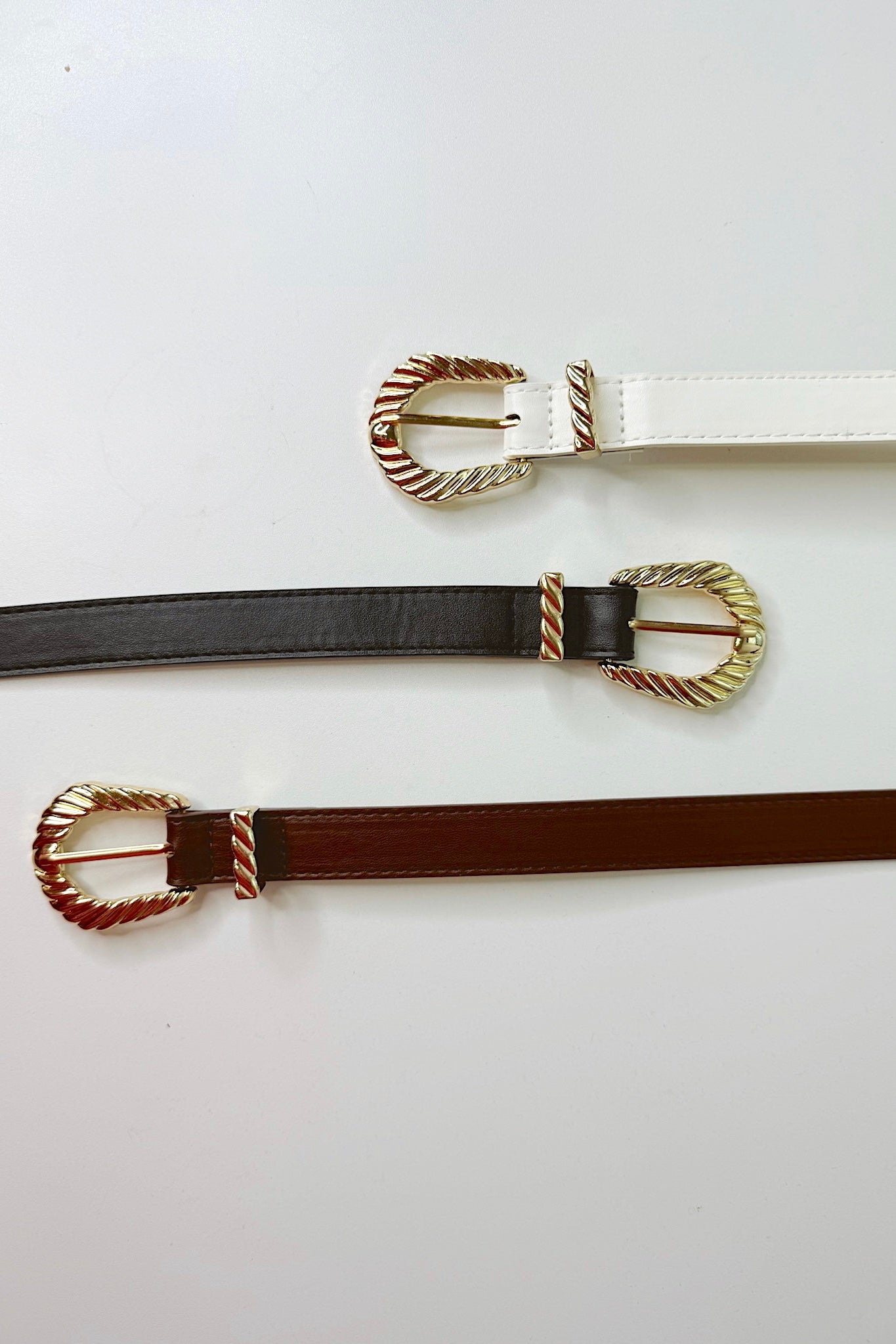 Old West Luxe Carved Buckle Faux Leather Belt - FINAL SALE - Madison and Mallory